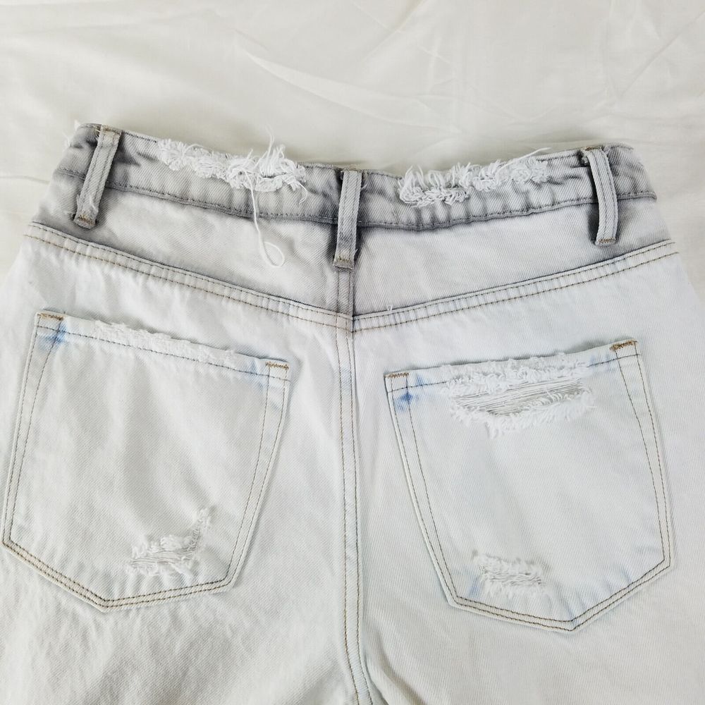 Vervet Jeans Womens 27 White Super High Rise Cropped Straight Distressed Denim - Picture 11 of 12